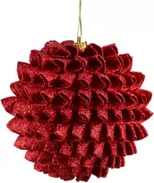 Mondex Since 1986 SANTA LILA Kalėdinis rutulys 10 cm dekoruotas, putų polistirolo