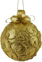 Mondex Since 1986 SANTA LILA Kalėdinis rutulys 10 cm dekoruotas, putų polistirolo