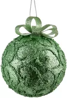 Mondex Since 1986 SANTA LILA Kalėdinis rutulys 10 cm dekoruotas, putų polistirolo