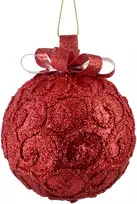 Mondex Since 1986 SANTA LILA Kalėdinis rutulys 10 cm dekoruotas, putų polistirolo