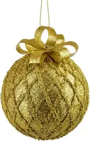 Mondex Since 1986 SANTA LILA Kalėdinis rutulys 10 cm dekoruotas, putų polistirolo