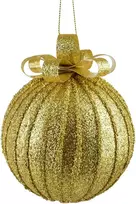 Mondex Since 1986 SANTA LILA Kalėdinis rutulys 10 cm dekoruotas, putų polistirolo