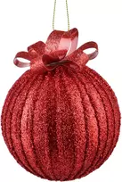 Mondex Since 1986 SANTA LILA Kalėdinis rutulys 10 cm dekoruotas, putų polistirolo