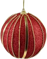 Mondex Since 1986 SANTA LILA Kalėdinis rutulys 10 cm dekoruotas, putų polistirolo