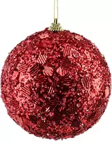 Mondex Since 1986 SANTA LILA Kalėdinis rutulys 10 cm dekoruotas, putų polistirolo
