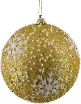 Mondex Since 1986 SANTA LILA Kalėdinis rutulys 10 cm dekoruotas, putų polistirolo