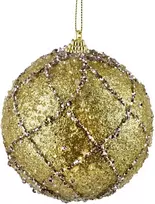 Mondex Since 1986 SANTA LILA Kalėdinis rutulys 10 cm dekoruotas, putų polistirolo
