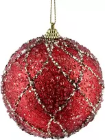 Mondex Since 1986 SANTA LILA Kalėdinis rutulys 10 cm dekoruotas, putų polistirolo