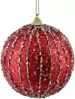 Mondex Since 1986 SANTA LILA Kalėdinis rutulys 10 cm dekoruotas, putų polistirolo