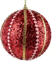 Mondex Since 1986 SANTA LILA Kalėdinis rutulys 10 cm dekoruotas, putų polistirolo