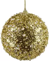 Mondex Since 1986 SANTA LILA Kalėdinis rutulys 10 cm dekoruotas, putų polistirolo