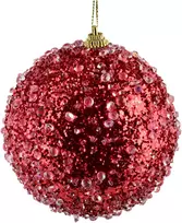 Mondex Since 1986 SANTA LILA Kalėdinis rutulys 10 cm dekoruotas, putų polistirolo