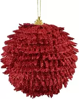 Mondex Since 1986 SANTA LILA Kalėdinis rutulys 10 cm dekoruotas, putų polistirolo