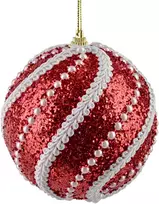 Mondex Since 1986 SANTA LILA Kalėdinis rutulys 10 cm dekoruotas, putų polistirolo