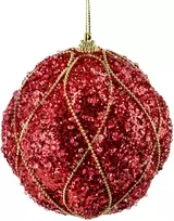 Mondex Since 1986 SANTA LILA Kalėdinis rutulys 10 cm dekoruotas, putų polistirolo
