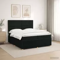 Lova LED lovos čiužinys su LED apšvietimu Juoda 200 x 200 cm Audinys