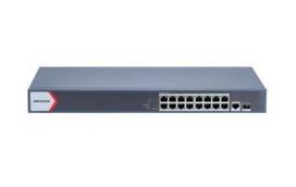 Hikvision DS-3E1518P-EI tinklo komutatorius Valdomas Gigabit Ethernet (10/100/1000) Maitinimas per Eternetą (PoE) Pilka