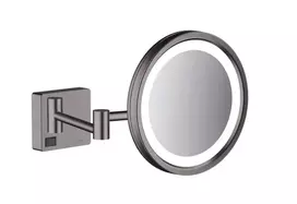 Hansgrohe AddStoris - Sieninis kosmetinis veidrodis su LED apšvietimu, šlifuoto juodo chromo spalvos 41790340