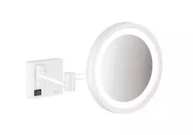 Hansgrohe AddStoris - Sieninis kosmetinis veidrodis su LED apšvietimu, matinės baltos spalvos 41790700
