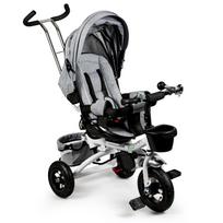 Ecotoys triratukas su 360° pasukama kėdute ir stogeliu, pilkas