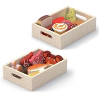 VIGA medinių maisto dėžučių rinkinys pusryčiams, žuviai, mėsai, pieno produktams