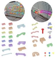 MASTERKIDZ kamuoliukų trasos konstruktoriaus rinkinys STEM lenta 209 dalys