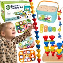 WOOPIE GREEN Montessori 12 viename variklio konstruktoriaus dėžė FSC