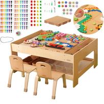 MASTERKIDZ medinis edukacinis stalas + STEM priedai + 563 kaladėlės