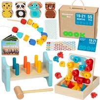 TOOKY TOY Žaislų dėžutė XXL Montessori edukacinė 7in1 sensorinė dėžutė