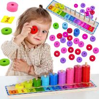 WOOPIE GREEN Montessori dėlionė mokytis spalvas ir skaičius