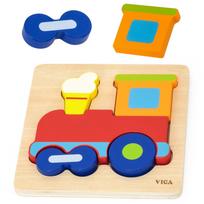 VIGA Medinė dėlionė Traukinys Montessori