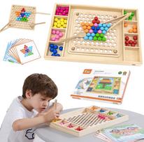 VIGA medinis kamuoliukų gaudymo ir rungtynių žaidimas Montessori dėlionė
