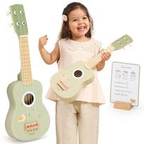 Viga Medinė ukulele vaikams - Žalia, su natomis