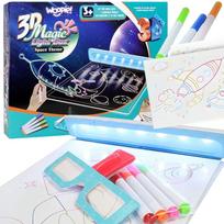 WOOPIE 3D magnetinė piešimo lenta su LED foniniu apšvietimu