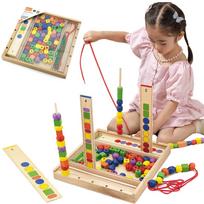 VIGA medinis edukacinis žaidimas „Loginiai karoliukai“, Montessori 104 detalės