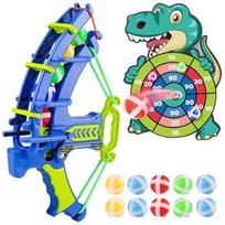 WOOPIE Velcro Darts arkadinis žaidimas 2in1 rinkinys: skydas + dinozaurų lanko paleidėjas
