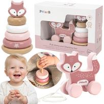 VIGA PolarB rinkinys, medinė lapės piramidė + lapė traukimui