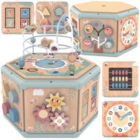 TOOKY TOY interaktyvus medinis Montessori daugiafunkcis šešiakampis
