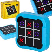 Apskritimas kryžius kryžius elektroninis galvosūkių žaidimas tic tac toe nešiojamoji konsolė mėlyna