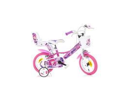 Vaikiškas dviratis 12" Dino bikes FAIRY mergaitems Rožinis/įvairių spalvų