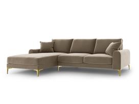 Minkštas kampas Mazzini Sofas Madara, veliūras, smėlio/auksinės spalvos