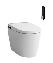 Unitazas su bidė funkcija Laufen CLEANET ALVIA, Rimfree, pilna nuleidimo funkcija, su higieniniu nuleidimu, su SoftClose dangčiu, šildoma sėdynė, nuotolinio valdymo pultas, Wi‑Fi ir mobilioji programėlė, džiovintuvas, UV dezinfekcija, H8231604000001