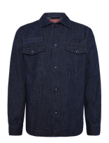 Mos Mosh Gallery - Mmgmarcello Chambray Overshirt - Džinsinis švarkas be pamušalo - Tamsiai mėlyna