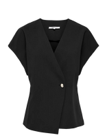 ONLY - Onlyasmine S/S Asymmetric Shirt Tlr - Marškinėliai trumpomis rankovėmis - Juoda