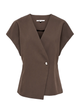 ONLY - Onlyasmine S/S Asymmetric Shirt Tlr - Marškinėliai trumpomis rankovėmis - Ruda
