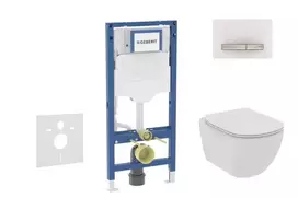 Geberit Duofix potinkinio modulio komplektas, Tesi WC su švelnaus uždarymo dangčiu ir Sigma50 nuleidimo mygtuku, Alpių baltas SANI11CD3115