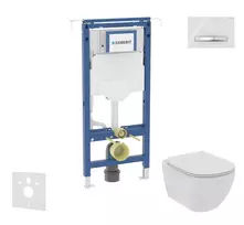 Geberit Duofix potinkinio modulio komplektas, Ideal Standard Tesi WC ir dangtis, Sigma50 mygtukai, be rėmelio, švelnus uždarymas, Alpių balta SANI11CD3122
