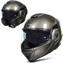 Atverčiamas motociklo šalmas W-TEC Zoroz P/J - Metalo pilka