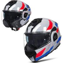 Atverčiamas motociklo šalmas W-TEC Zoroz P/J - Blizgi trispalvė