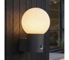 Kanlux 46081-Lauko sieninis šviestuvas STONO su judesio jutikliu 1xE27/15W/230V IP65 antracitas